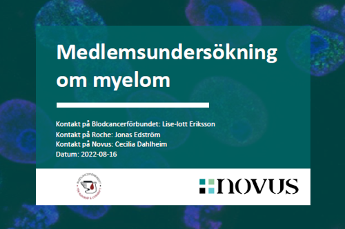 Novusundersökning om Myelom bland Blodcancerförbundets medlemmar