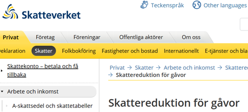 skattereduktion  gavor fonden