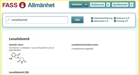 Om Lenalidomid Skarmdump FASS