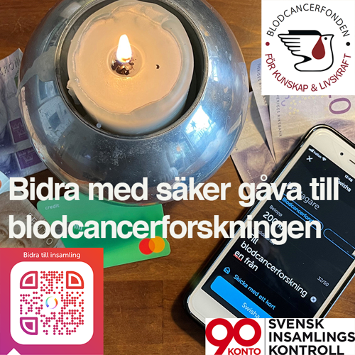 QR-kod swisha en gåva till blodcancerförbundet