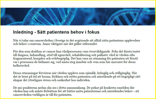 yttrande pågående cancerstrategiarbete