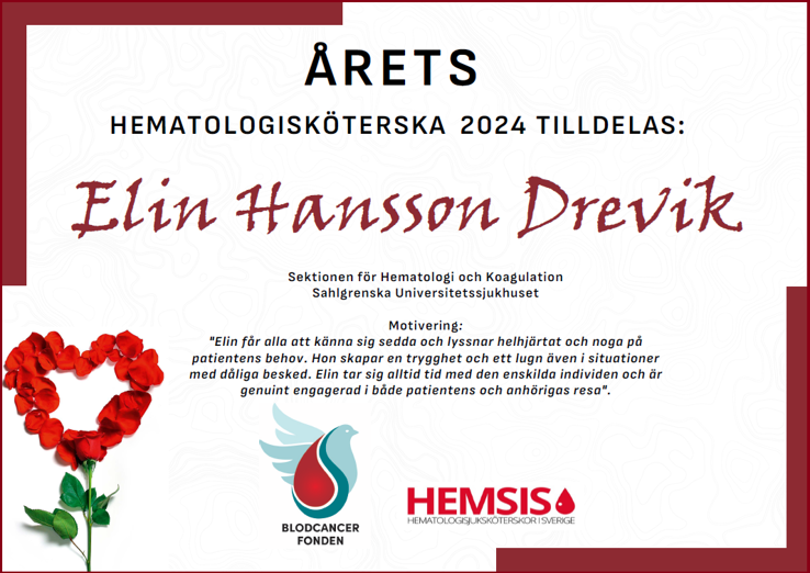 diplom årets hematologisköterska 2024