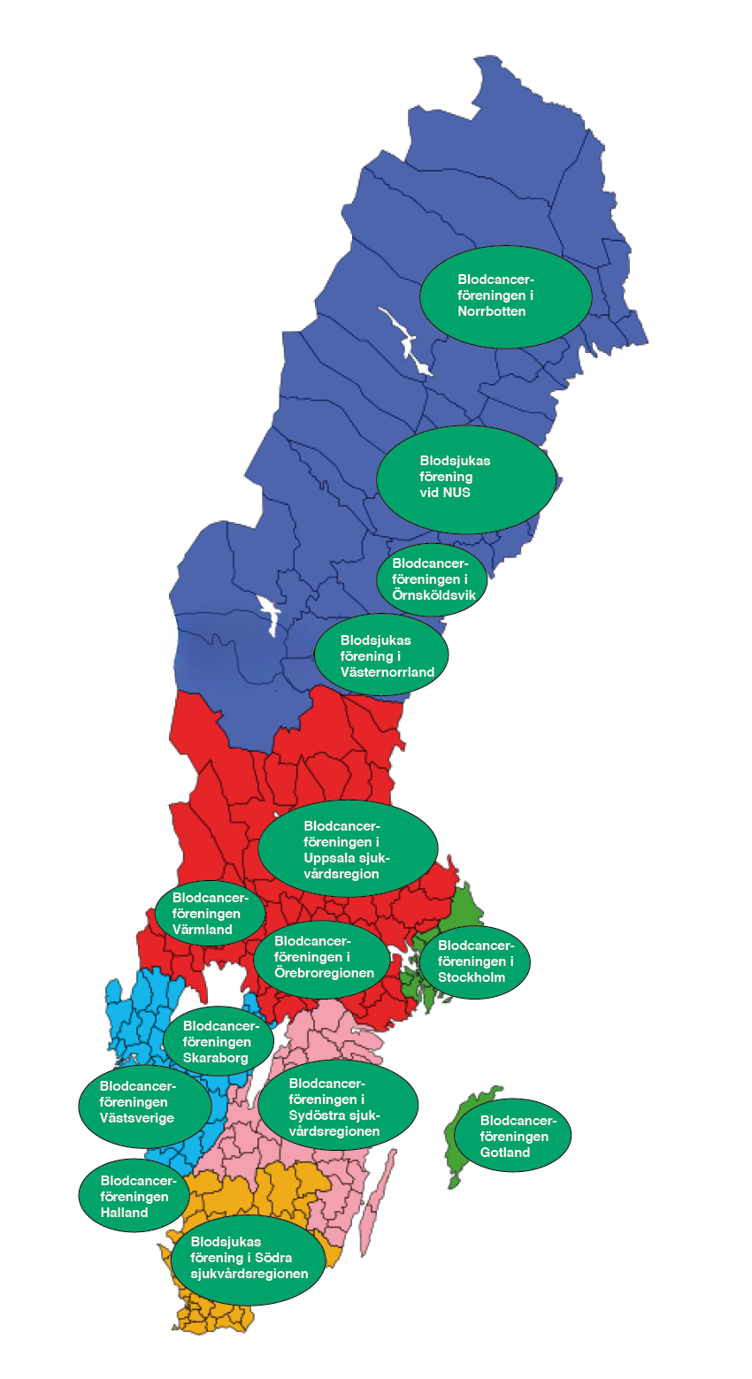 Sverigekarta SKR m 14 Blodcancerföreningar fr 2024